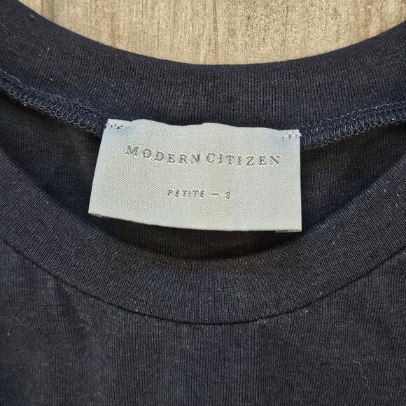 Modern Citizen Prima Jersey Midi Dress Petite S Navy Blue Band Waist Minimalist - Picture 7 of 9